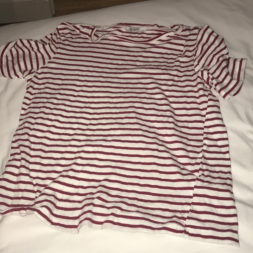 red and white striped t shirt